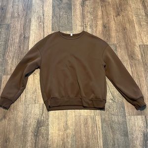 Brown Crew neck hoodie